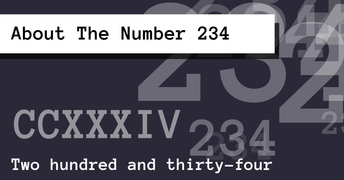 About The Number 234