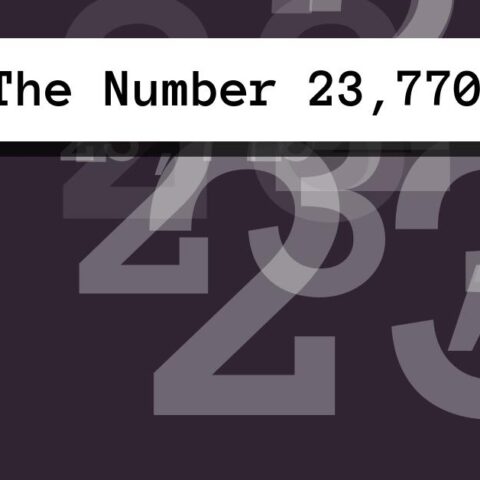 About The Number 23,770
