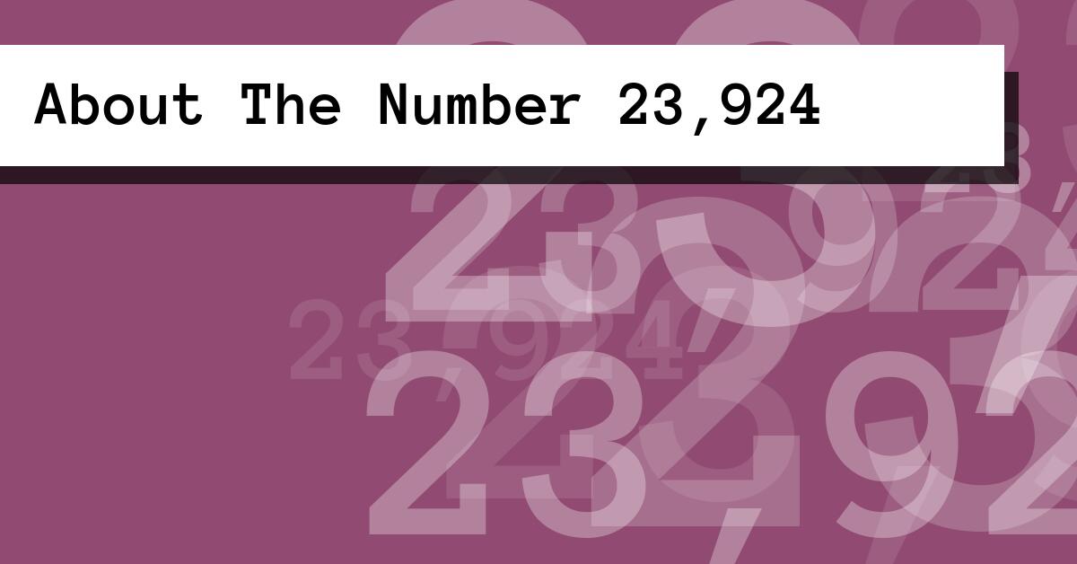 About The Number 23,924