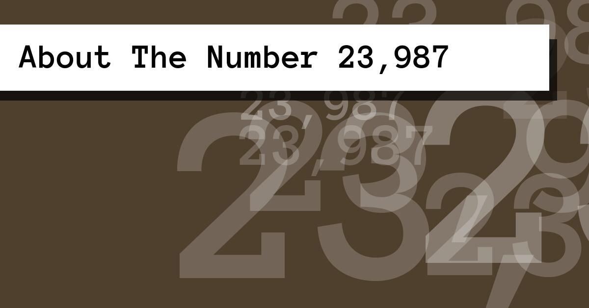 About The Number 23,987