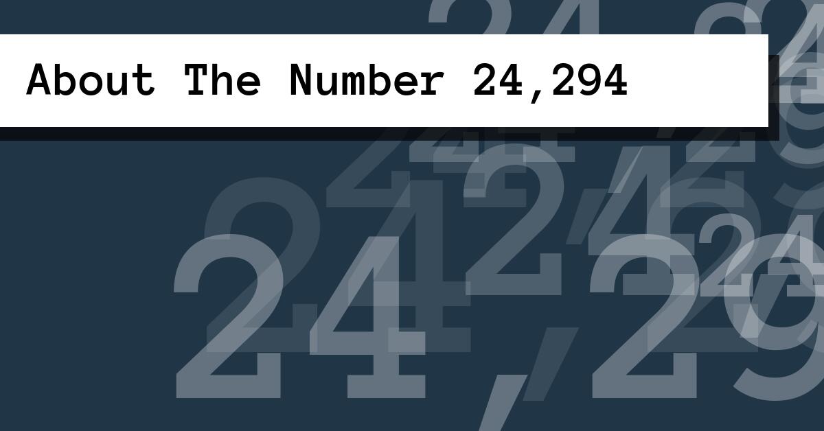 About The Number 24,294