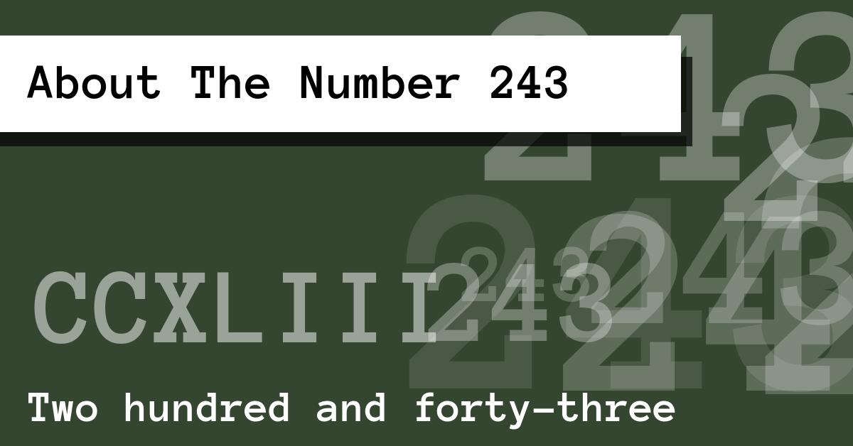 About The Number 243