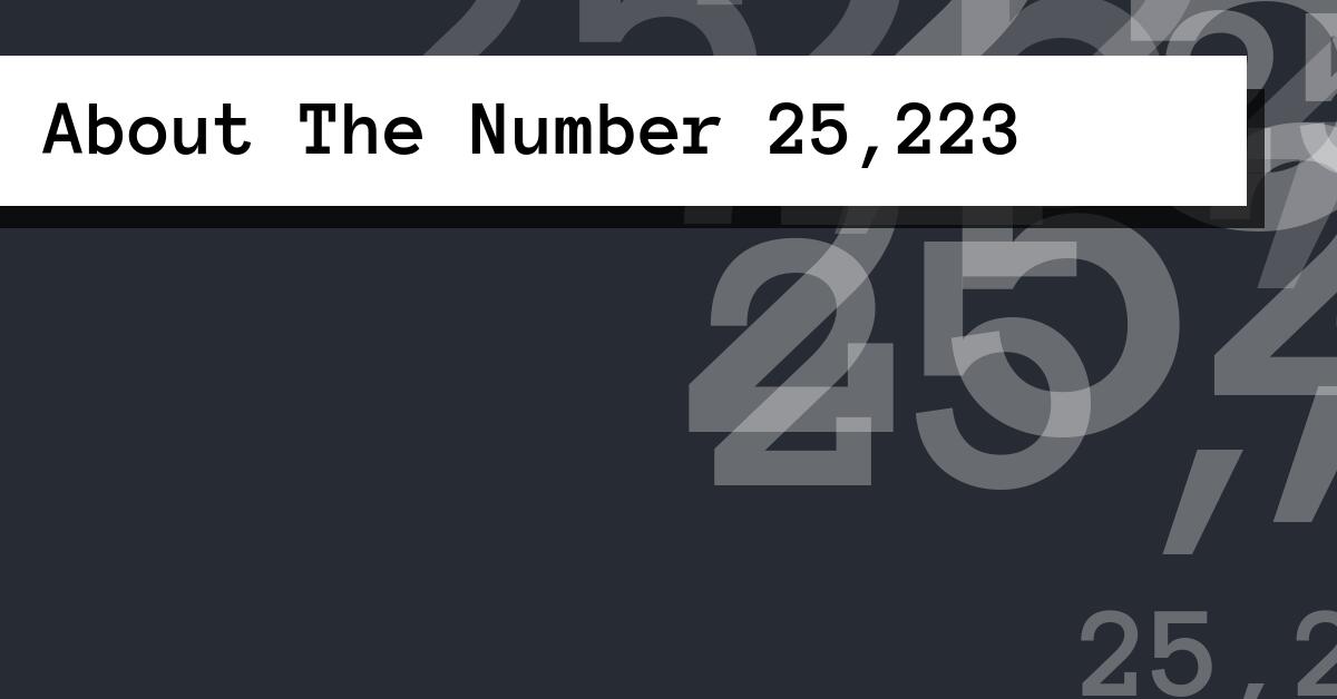 About The Number 25,223