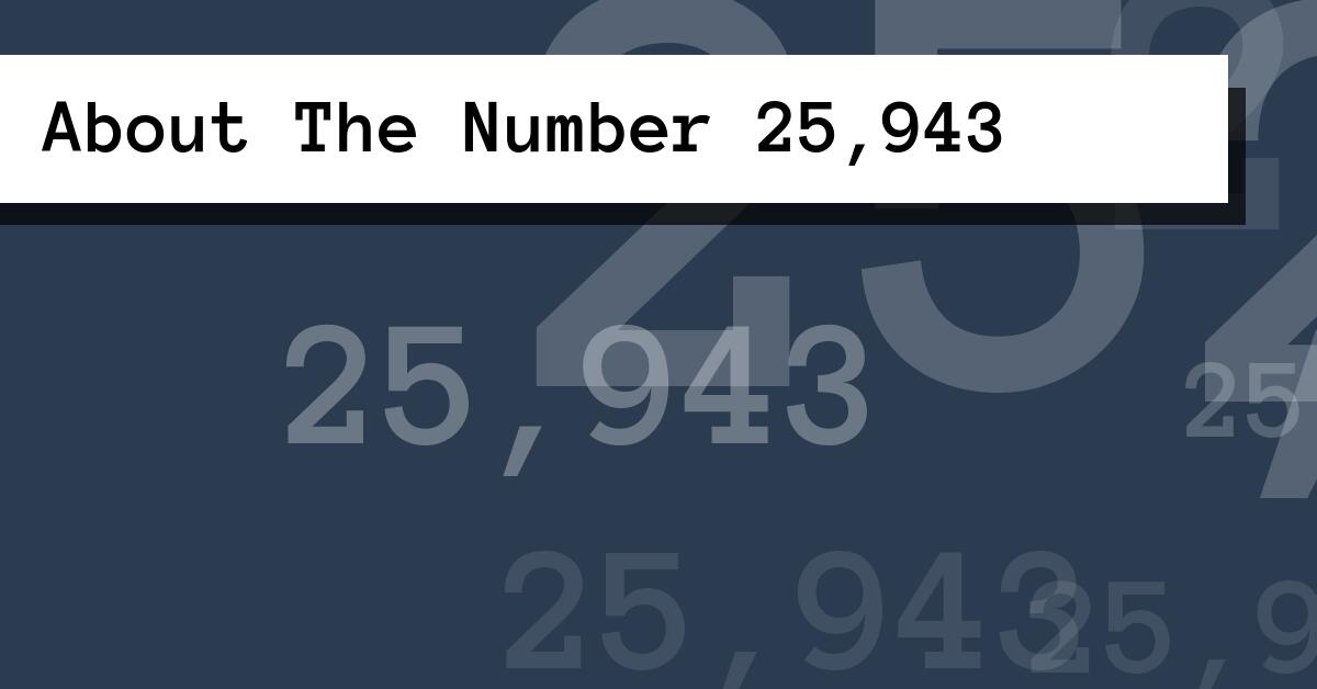 About The Number 25,943