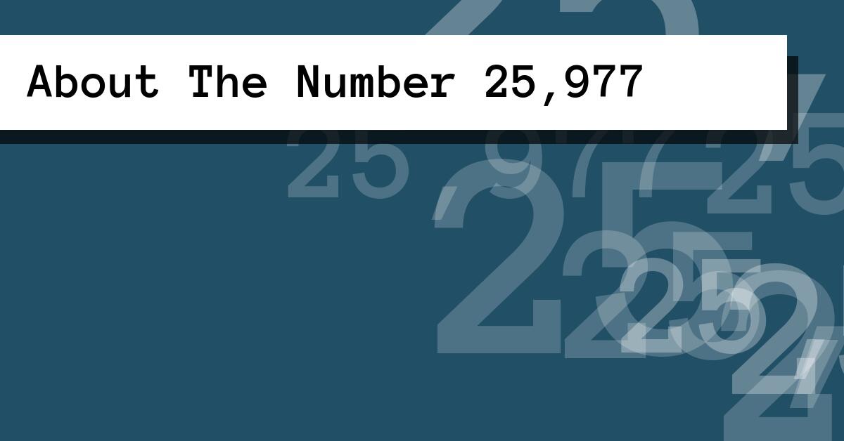 About The Number 25,977