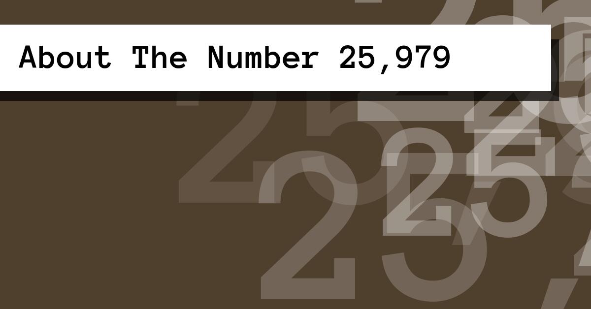 About The Number 25,979
