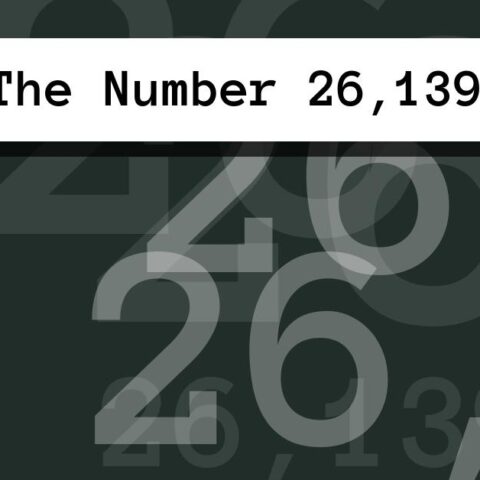 About The Number 26,139