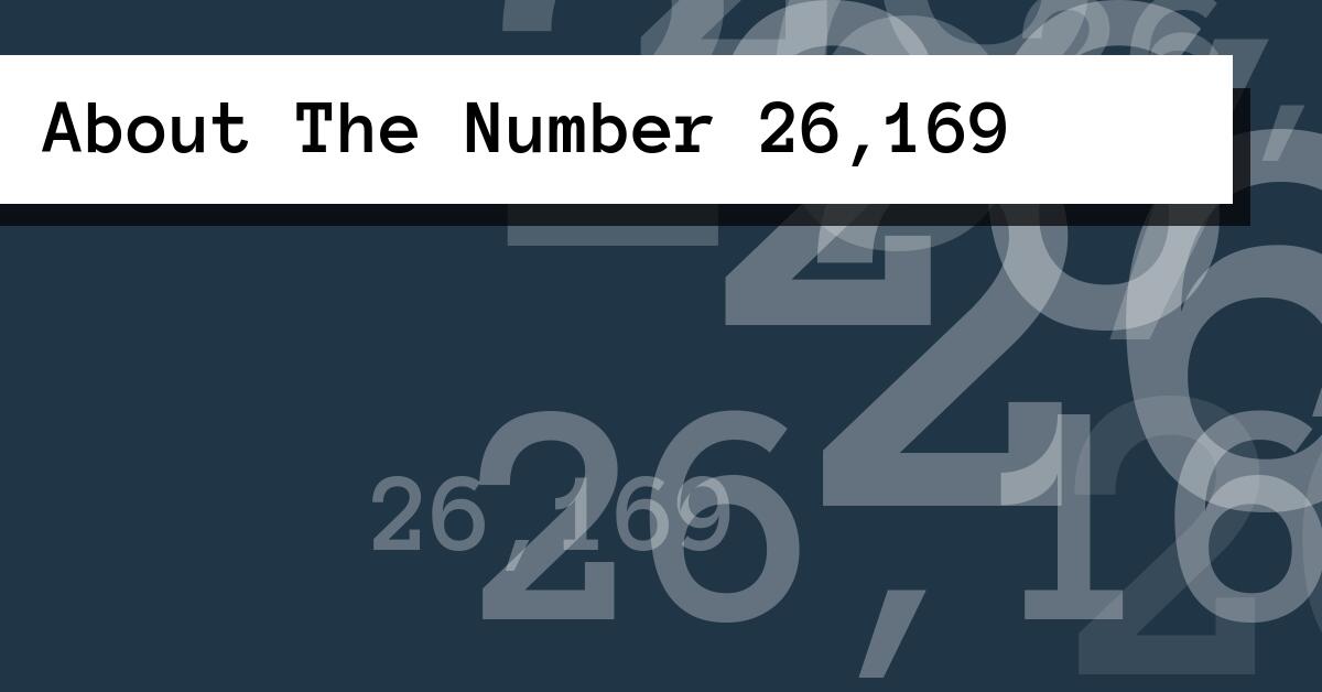 About The Number 26,169