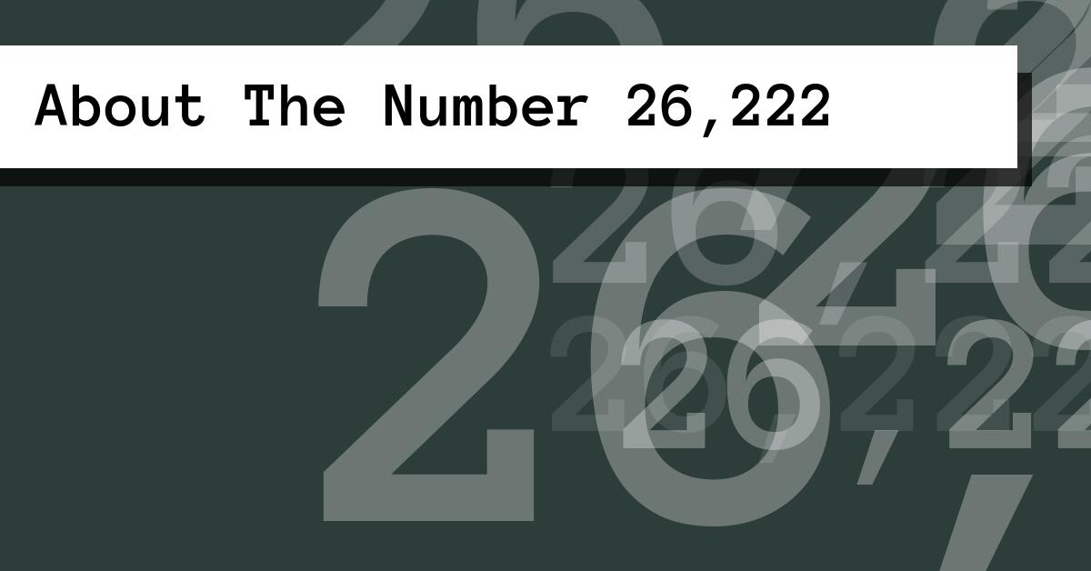 About The Number 26,222