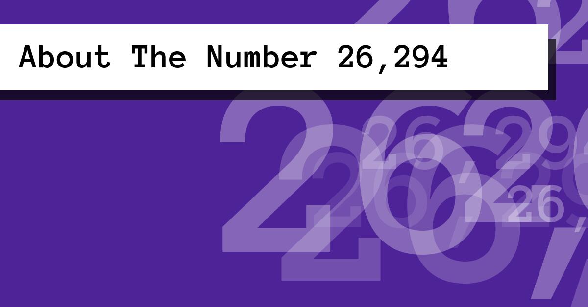 About The Number 26,294