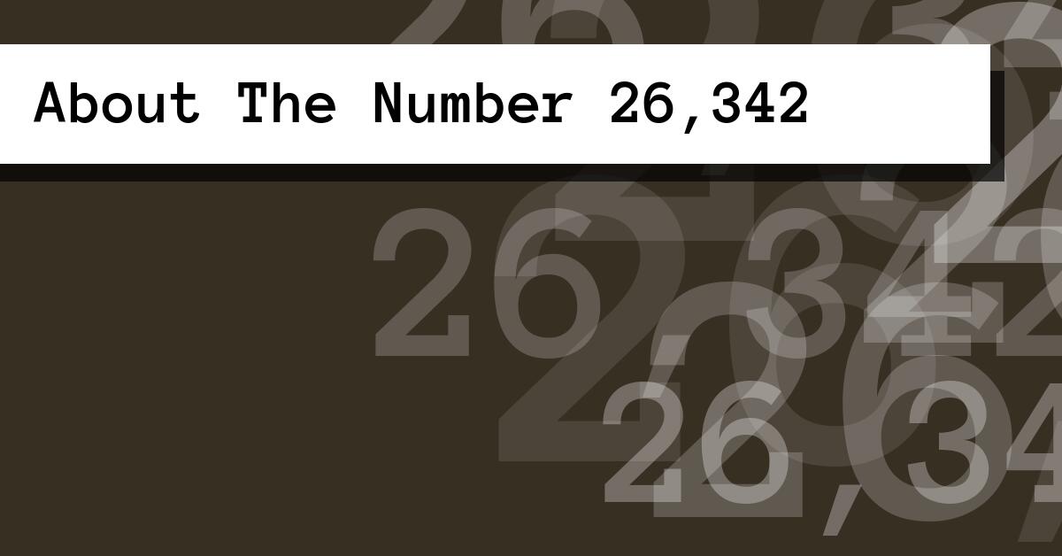 About The Number 26,342