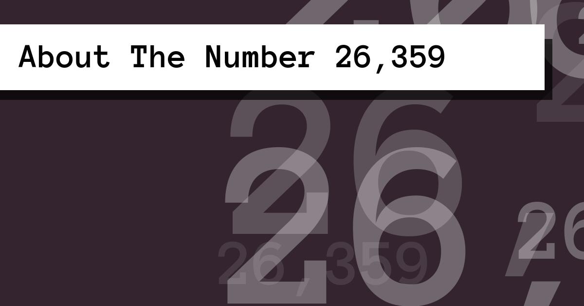 About The Number 26,359