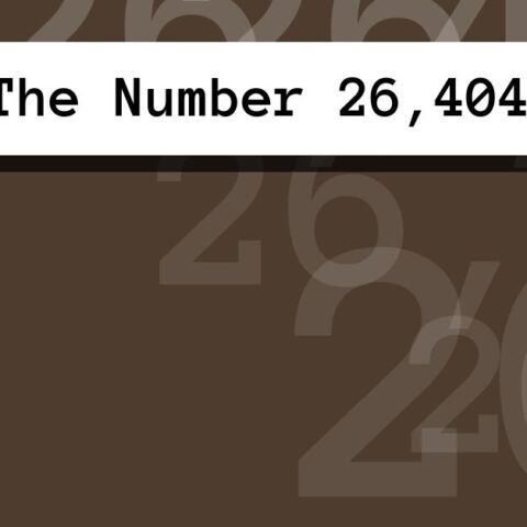 About The Number 26,404