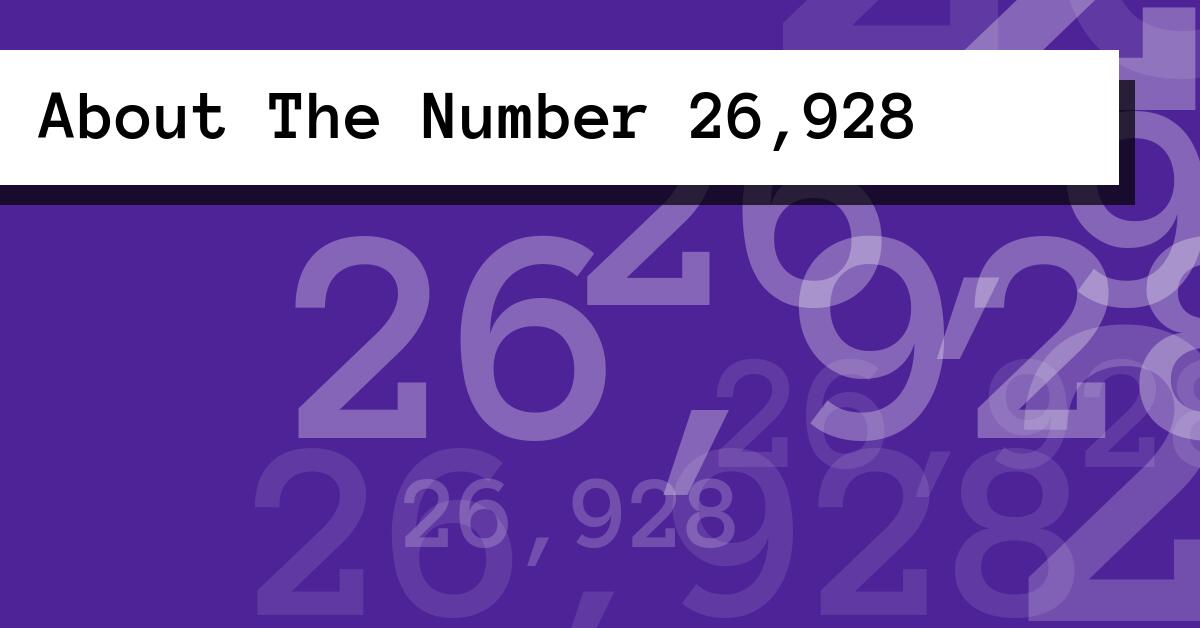 About The Number 26,928