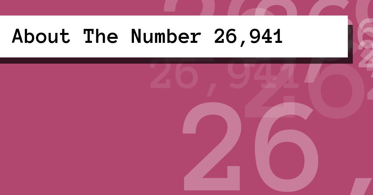 About The Number 26,941