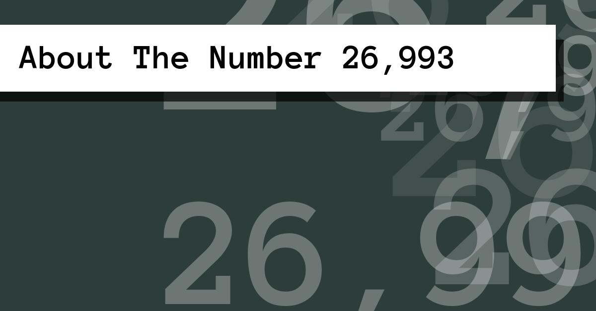 About The Number 26,993