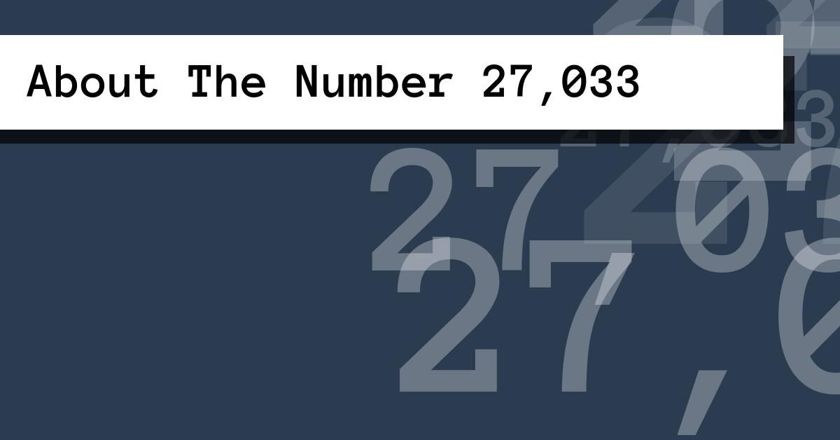 About The Number 27,033