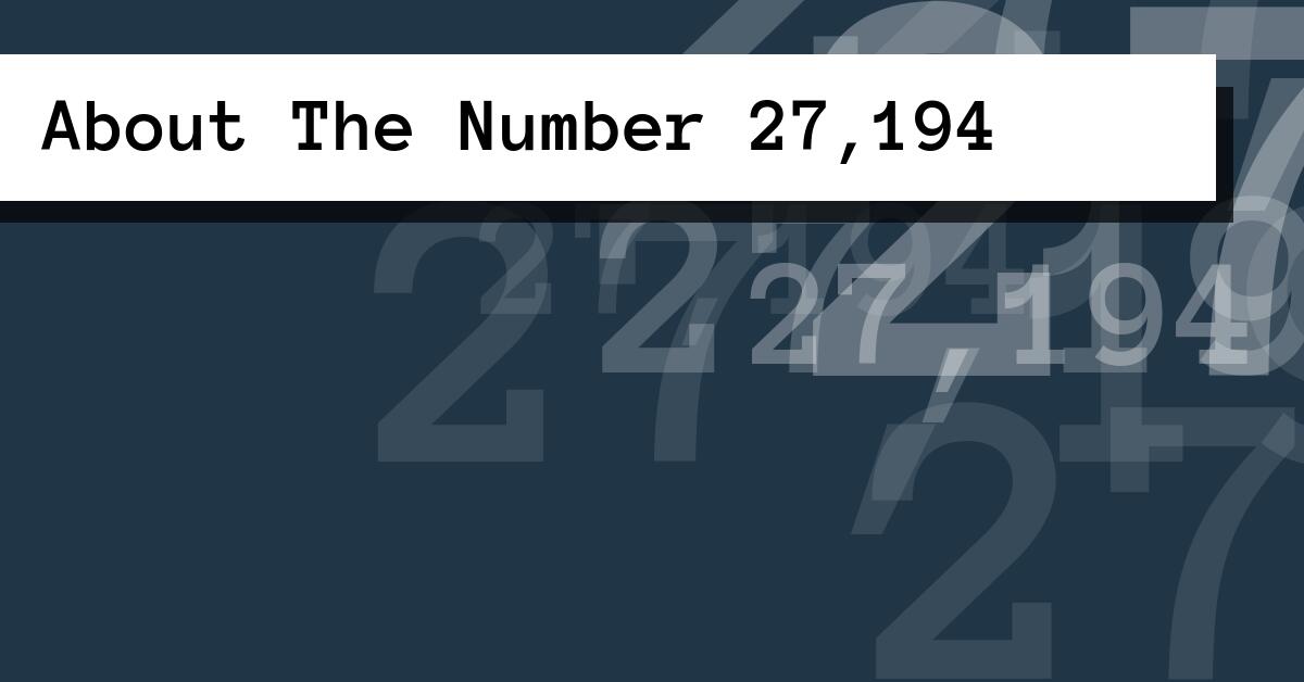 About The Number 27,194