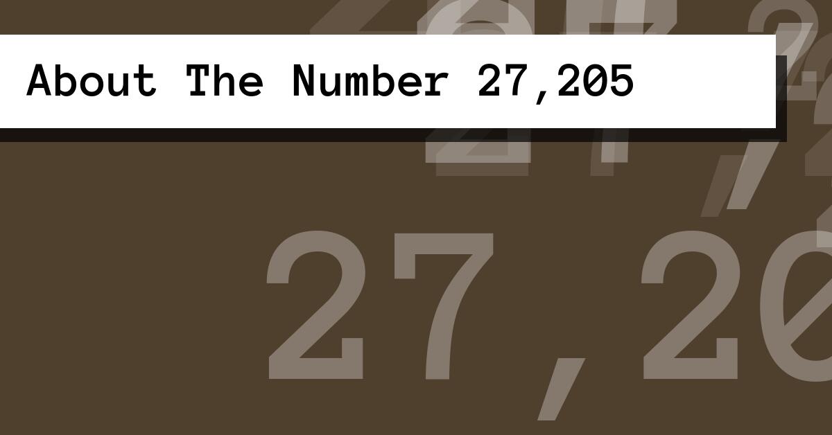 About The Number 27,205