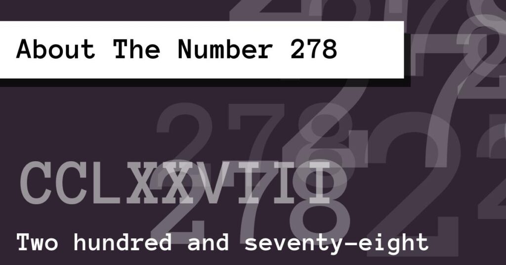 About The Number 278