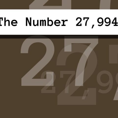 About The Number 27,994