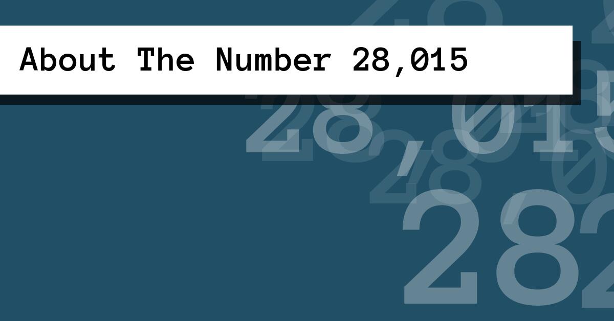 About The Number 28,015