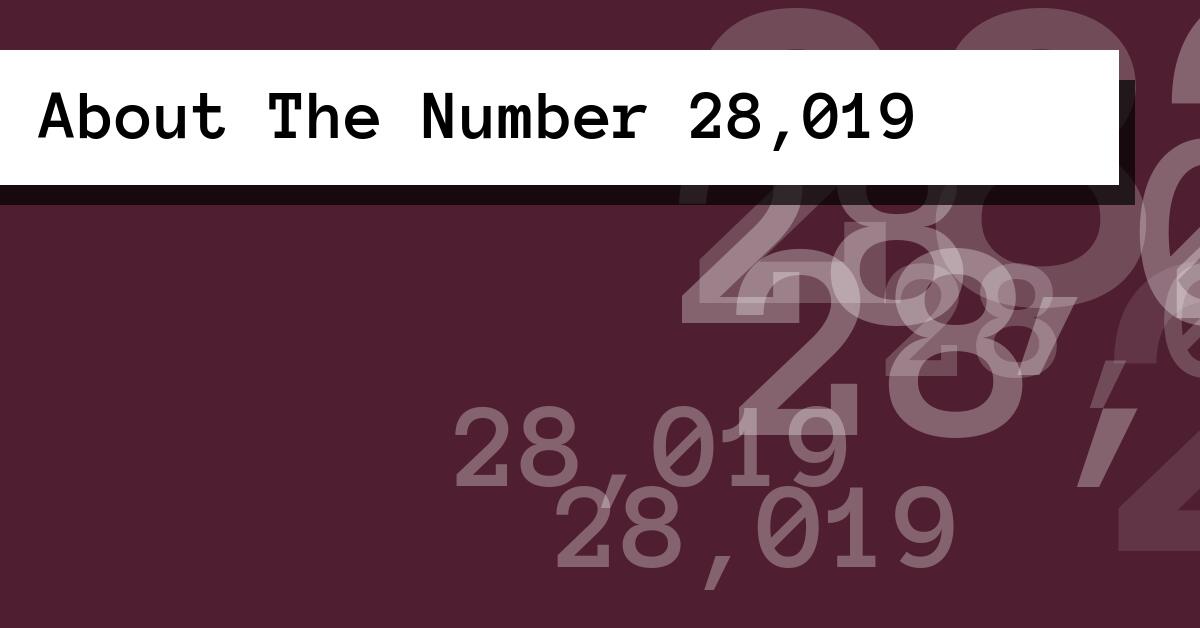 About The Number 28,019