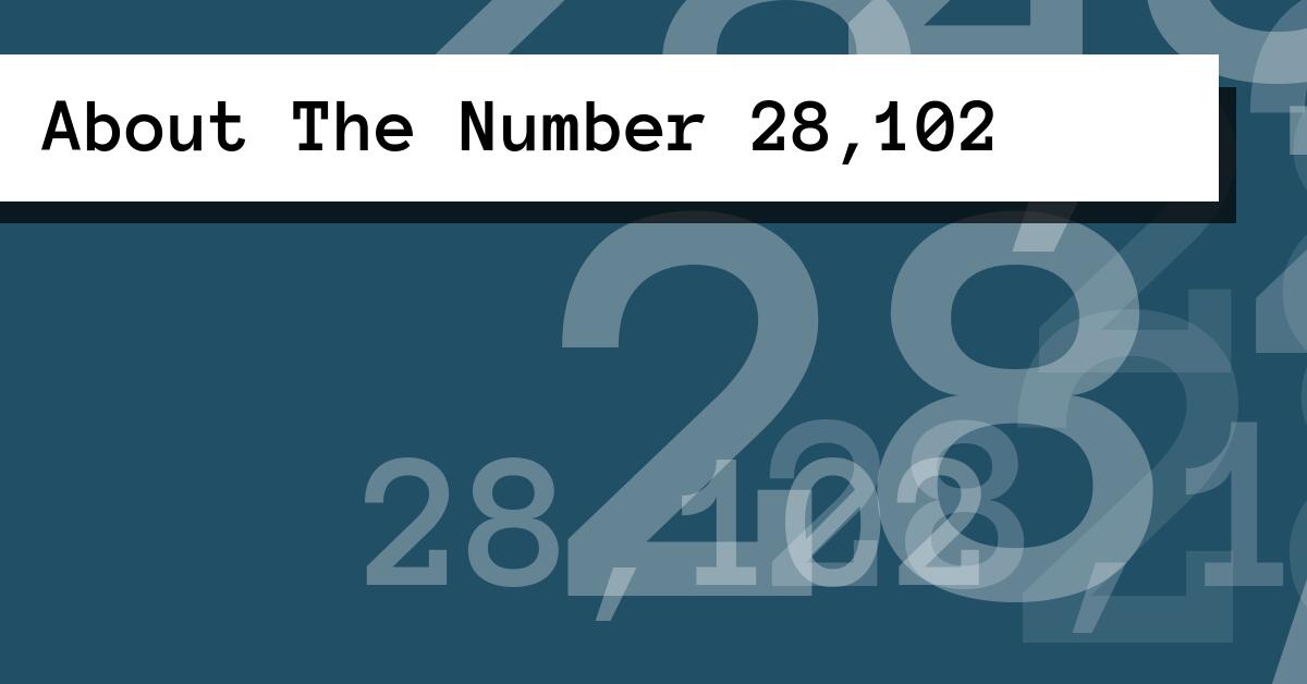About The Number 28,102