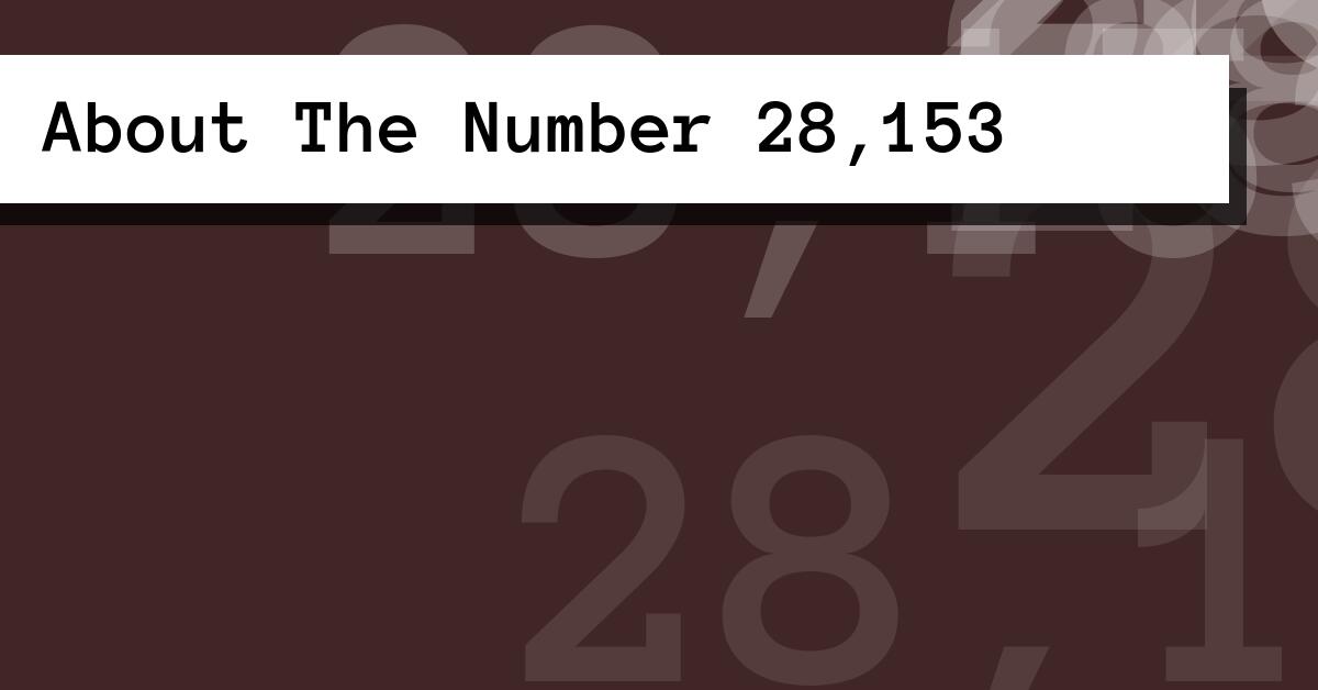 About The Number 28,153