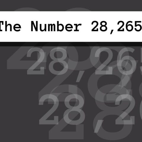 About The Number 28,265
