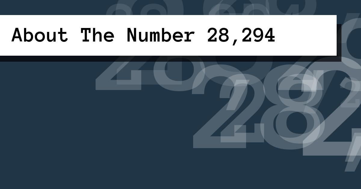 About The Number 28,294