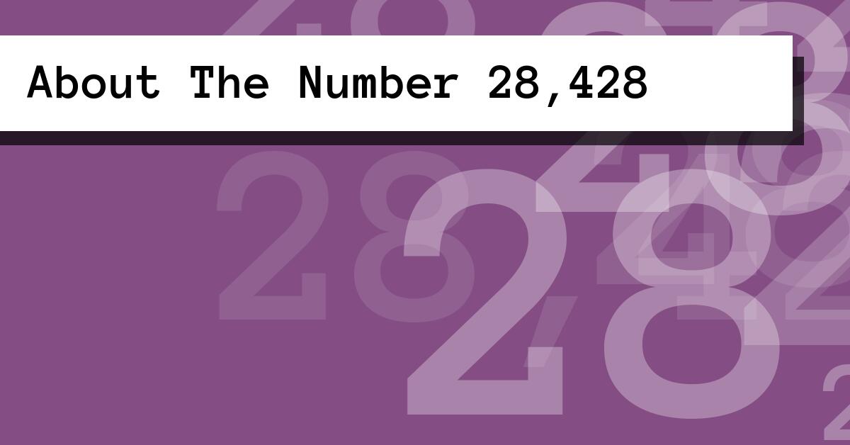 About The Number 28,428