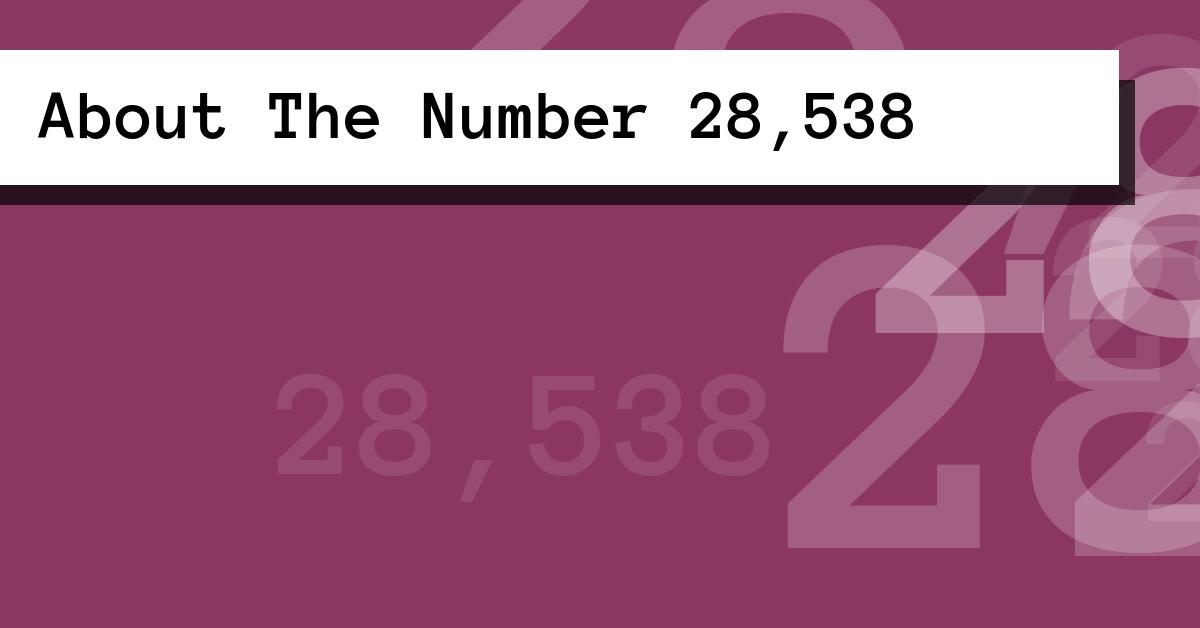 About The Number 28,538