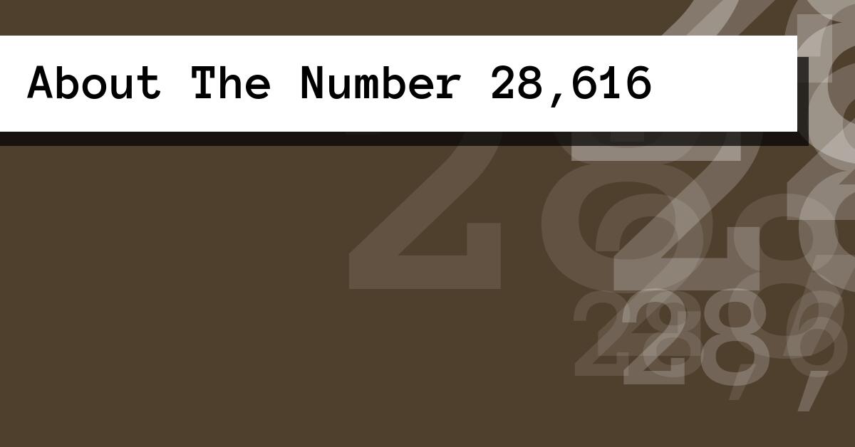 About The Number 28,616