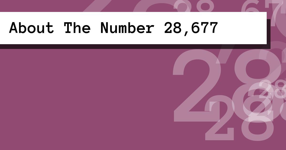 About The Number 28,677