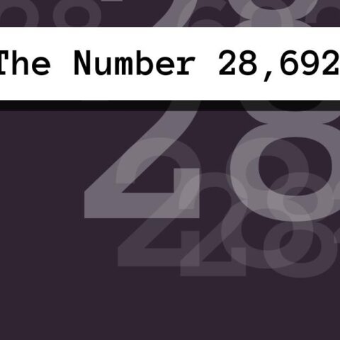 About The Number 28,692