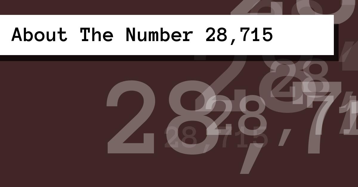 About The Number 28,715