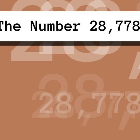 About The Number 28,778
