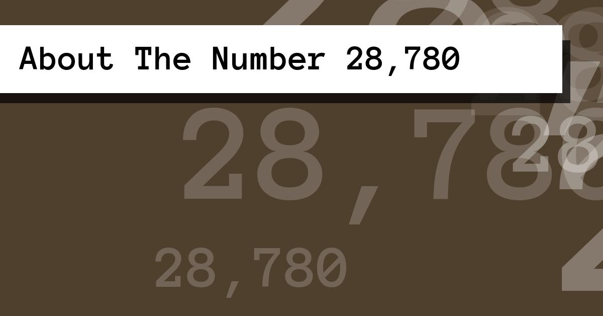 About The Number 28,780