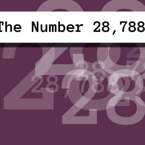 About The Number 28,788