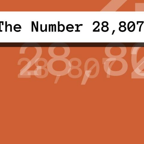 About The Number 28,807