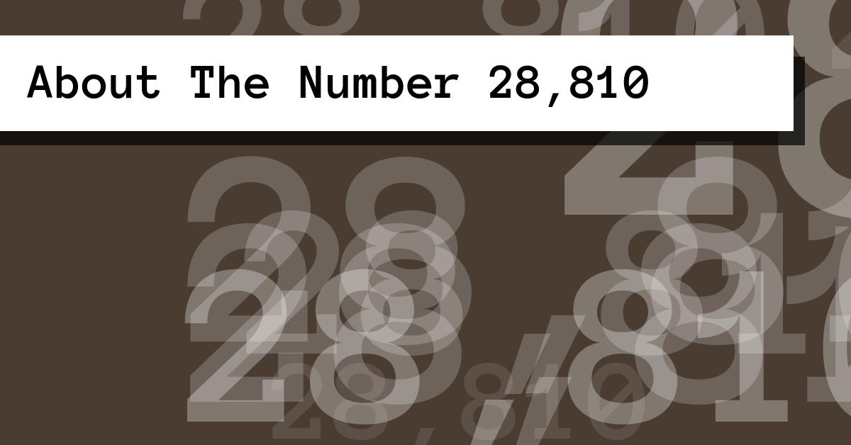 About The Number 28,810
