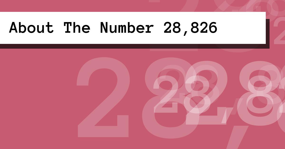 About The Number 28,826