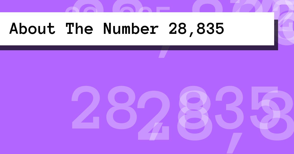 About The Number 28,835