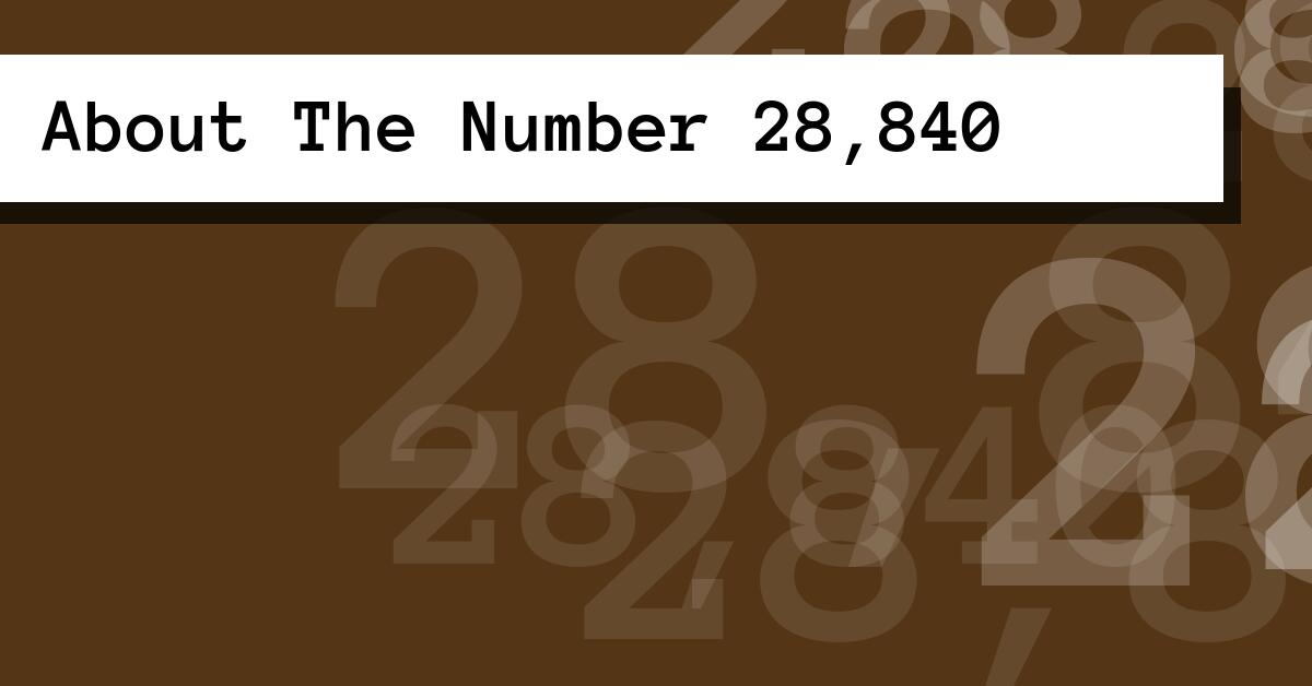 About The Number 28,840