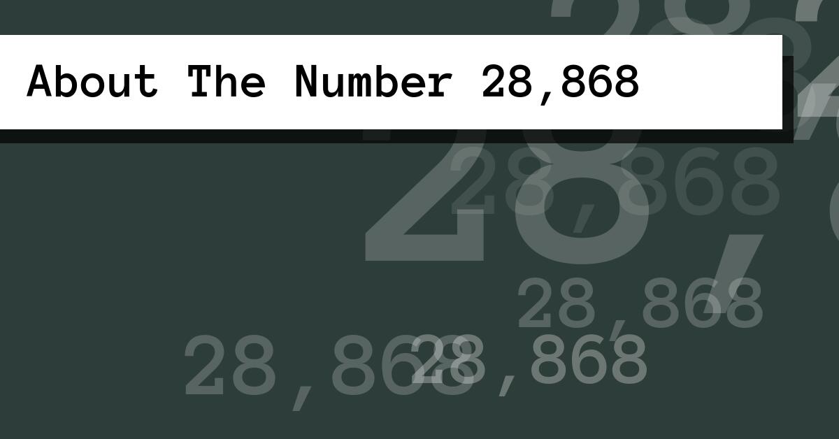 About The Number 28,868