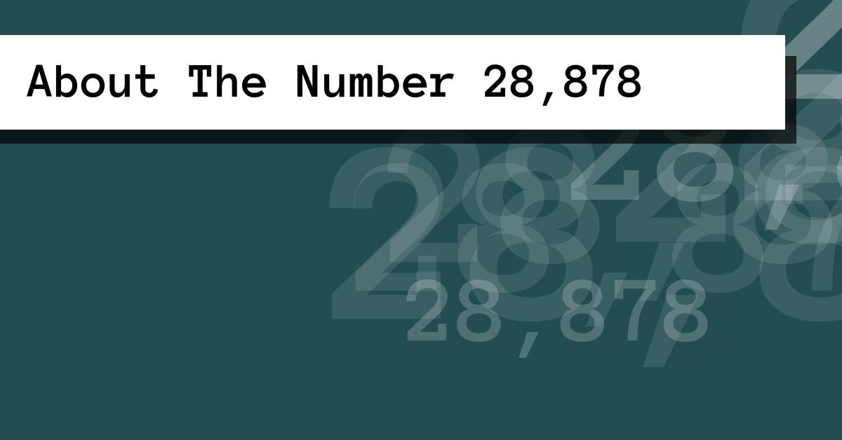 About The Number 28,878