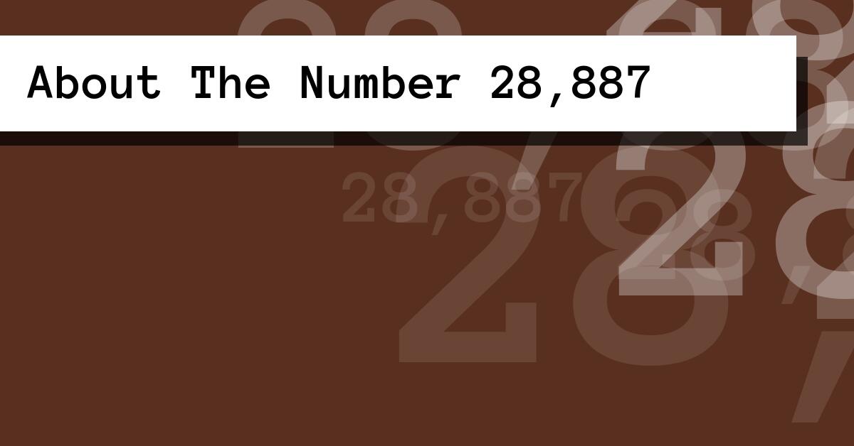 About The Number 28,887