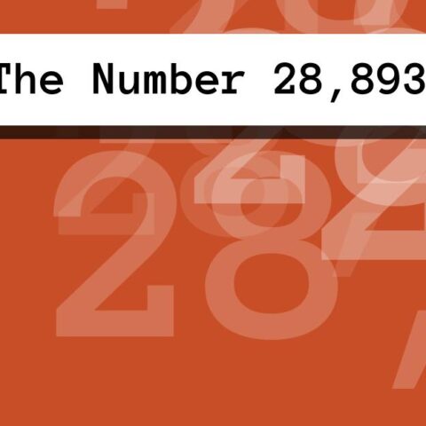 About The Number 28,893
