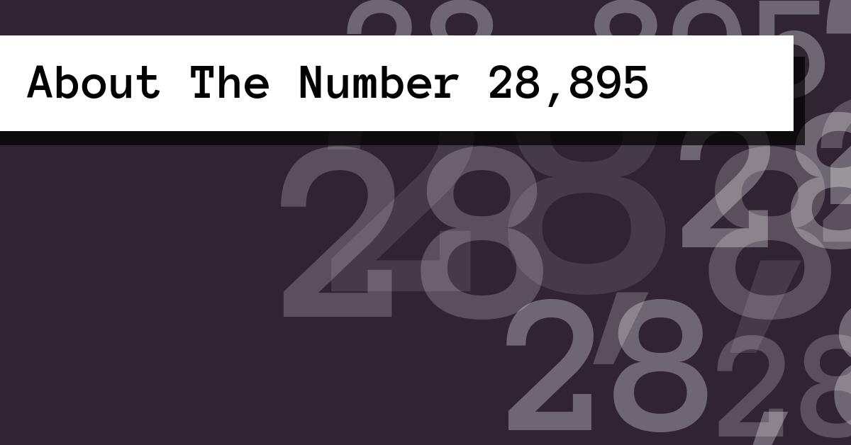 About The Number 28,895